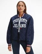 Tommy Jeans Quilted Varsity Jacket In Navy