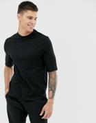 Asos Design Organic Smart Slim Fit T-shirt In Black - Black