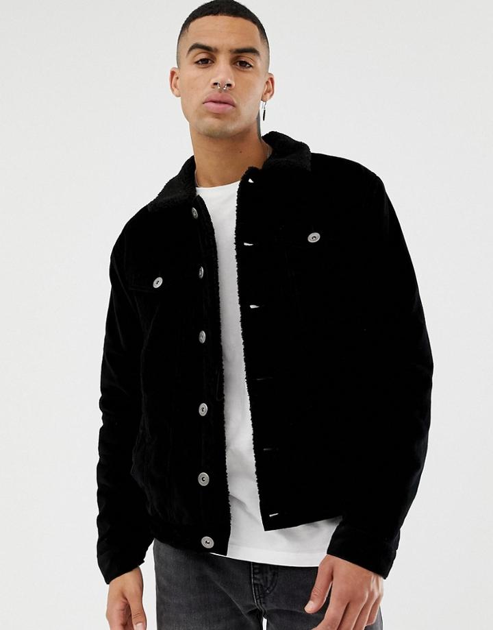 Le Breve Borg Cord Jacket - Black