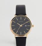 Sekonda Black Leather Watch With Gold Dial Exclusive To Asos 42mm - Black