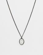 Chained & Able Stone Pendant Necklace In Black - Black