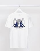 Asos Design T-shirt With Back 'new Horizons' & Front Chest Print In White