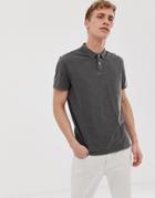 Selected Homme Polo Shirt In Overdyed Wash-gray