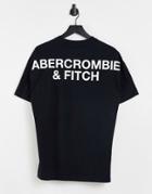 Abercrombie & Fitch Center Chest And Large Back Logo T-shirt In Black