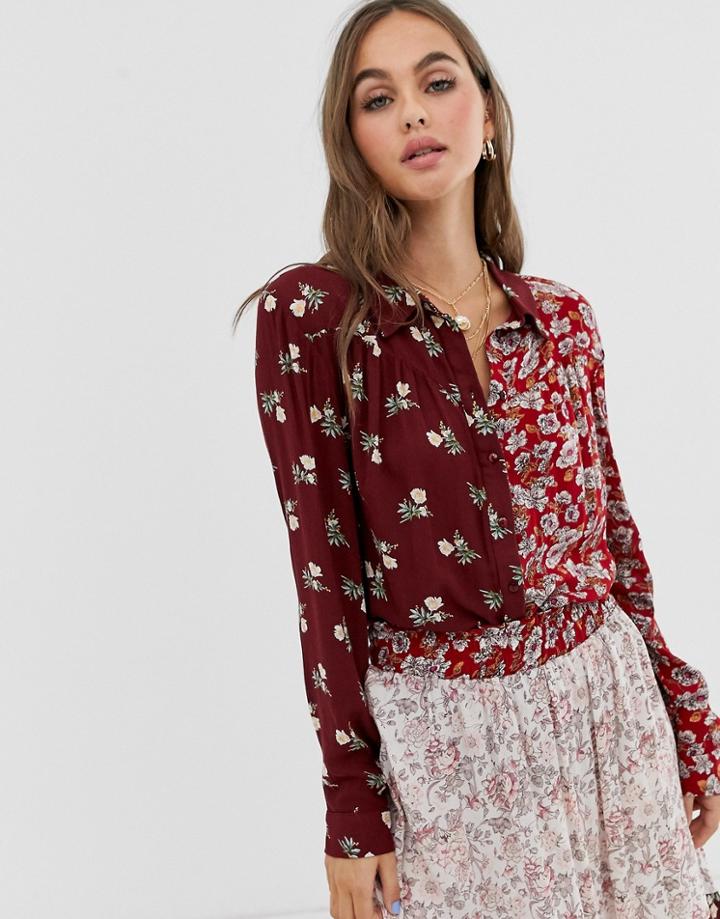 Pieces Shirt In Mixed Ditsy Print - Multi