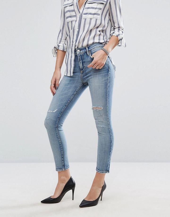 A-gold-e Sophie Crop Jean With Rips - Blue