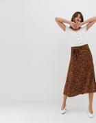 Vero Moda Abstract Animal Midi Skirt-multi
