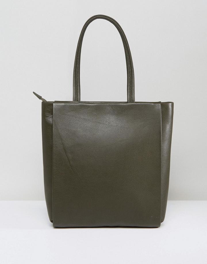 Jaeger Icon Leather Tote Bag - Green