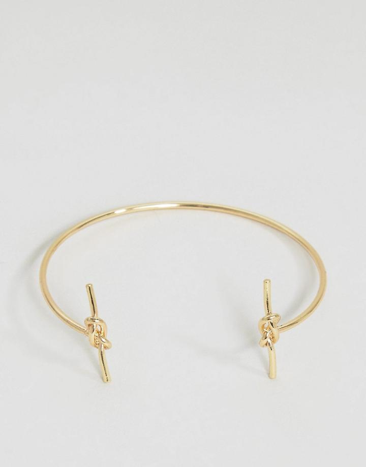 Asos Fine Open Knot Bracelet - Gold