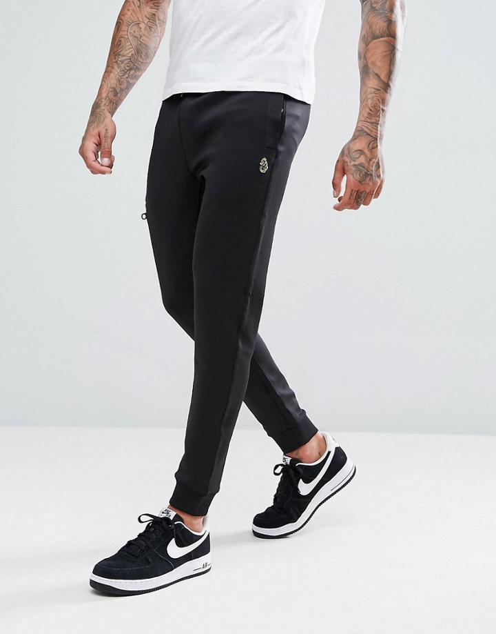 Luke Sport Andgood Tricot Joggers In Black - Black