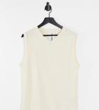 Collusion Unisex Sleeveless Ribbed Tank Top - Part Of A Set-white