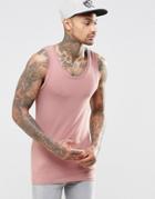 Asos Muscle Vest In Pink - Pink