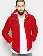 Brave Soul Lightweight Hooded Jacket - Red
