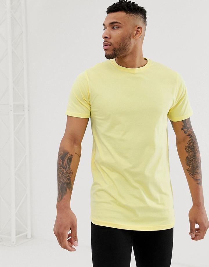 Soul Star Longline T-shirt In Yellow - Yellow