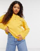 Blend She Button Detail Sweater In Yellow