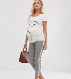 Asos Design Maternity Check Side Stripe Tapered Pants