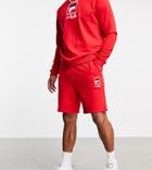 Fila Box Logo Shorts In Red Exclusive To Asos