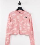 The North Face Cropped Long Sleeve T-shirt In Pink Tie Dye Exclusive At Asos-neutral