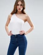 Asos Sleeveless One Shoulder Top - White