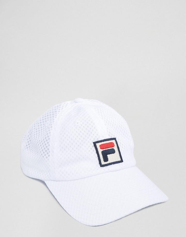 Fila Vintage Mesh Baseball Cap In White - White