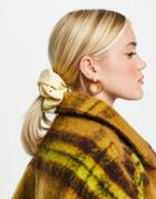 Accessorize Exclusive Oversized Hair Scrunchie In Yellow Plisse