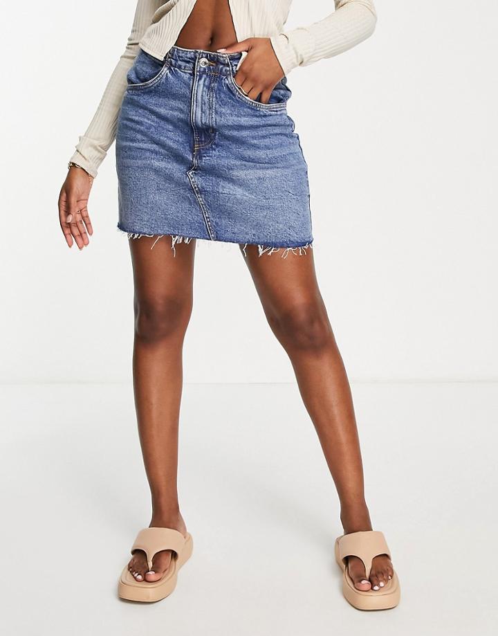 Vero Moda Denim Mini Skirt In Light Blue
