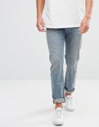 Asos Stretch Slim Jeans In Smokey Mid Blue - Blue