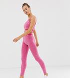 South Beach Seamless Leggings In Pink And Red - Pink
