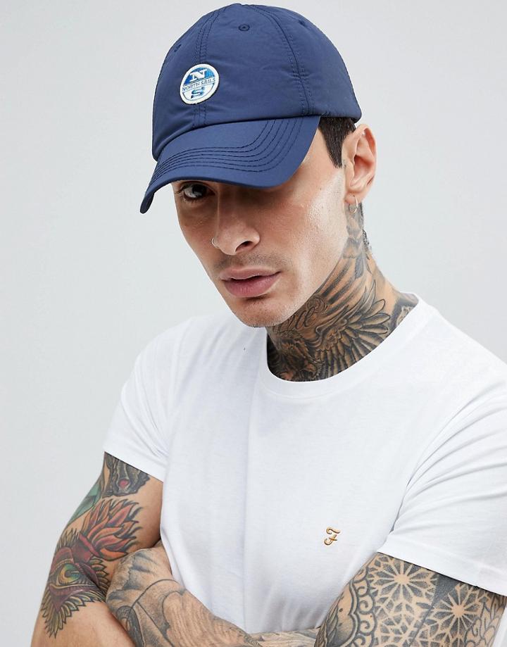 North Sails Felt Logo Nylon Cap In Navy - Navy