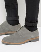 Silver Street Lime Derby Shoes In Gray Suede - Gray