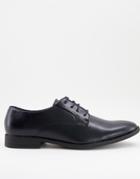 Asos Design Vegan Derby Shoes In Black Faux Leather