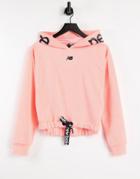 New Balance Running Cropped Hoodie In Pink