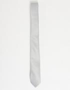 Asos Design Slim Tie In Silver-grey
