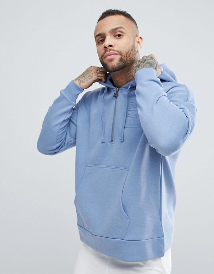 Puma Archive Embossed Half-zip Hoodie In Blue 57567875 - Blue
