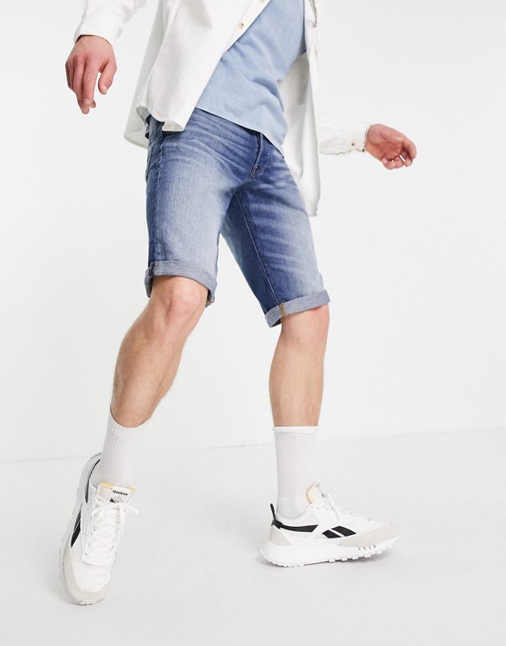 G-star 3301 Denim Shorts In Light Wash-blues