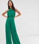 Asos Edition Tall Ruched Halter Neck Jumpsuit - Pink