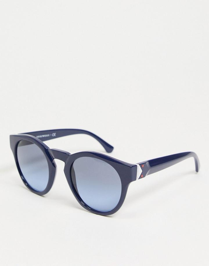 Emporio Armani Round Lens Sunglasses-blues