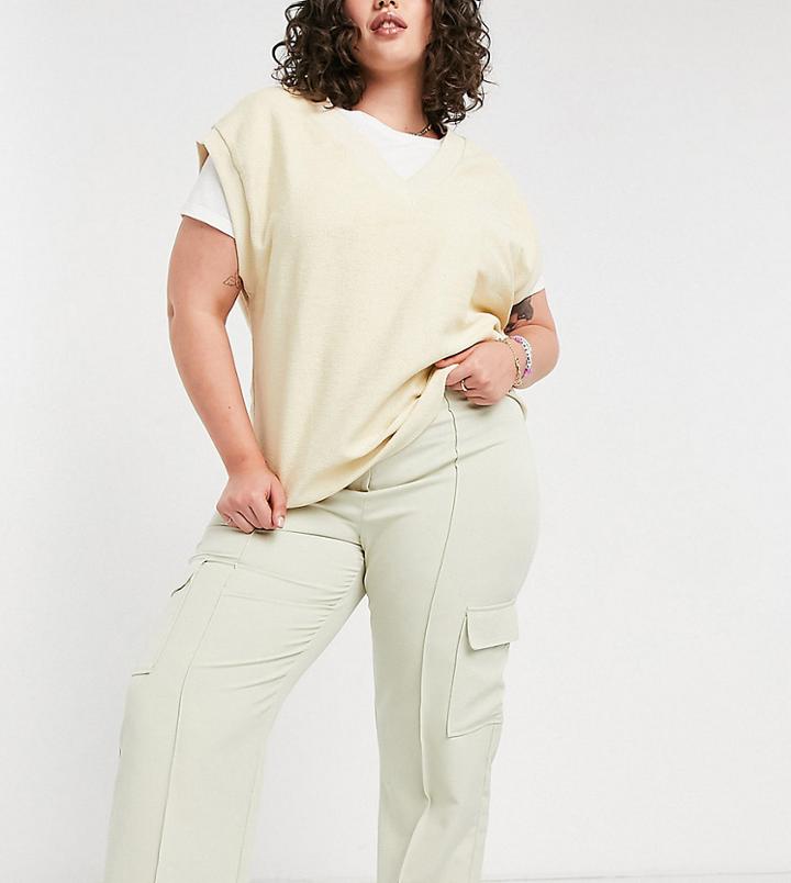 Collusion Plus Exclusive Peg Pants With Pocket-neutral