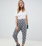 Asos Design Petite Tapered Peg Pants In Check Print With Spot - Multi
