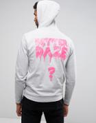Asos Hoodie With Pink Back Print - Gray
