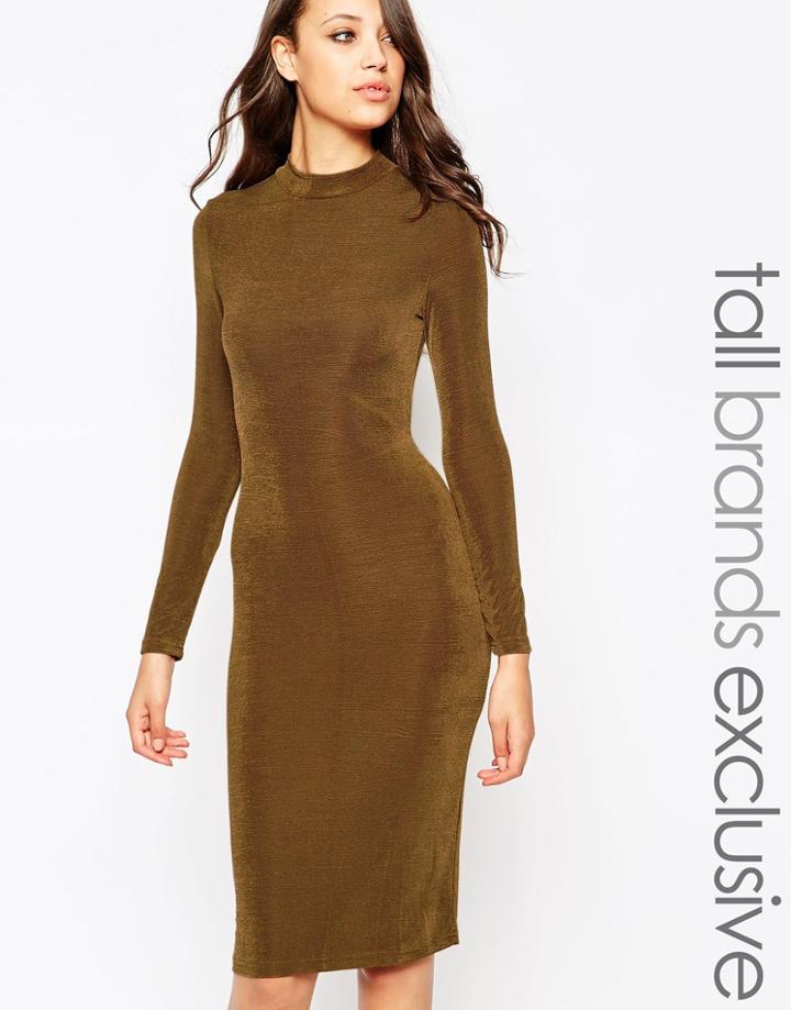 True Decadence Tall Body-conscious Midi Dress - Rust