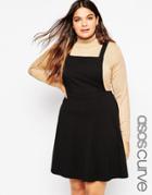 Asos Curve Jersey Basic Pinafore Dress - Black