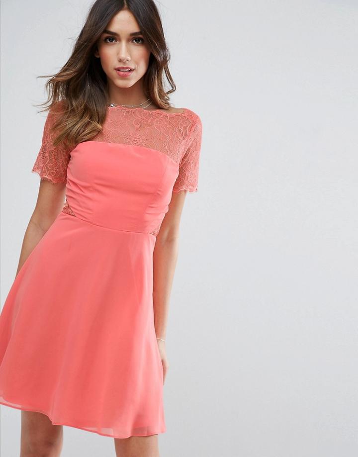Asos Lace Insert Paneled Mini Dress - Multi