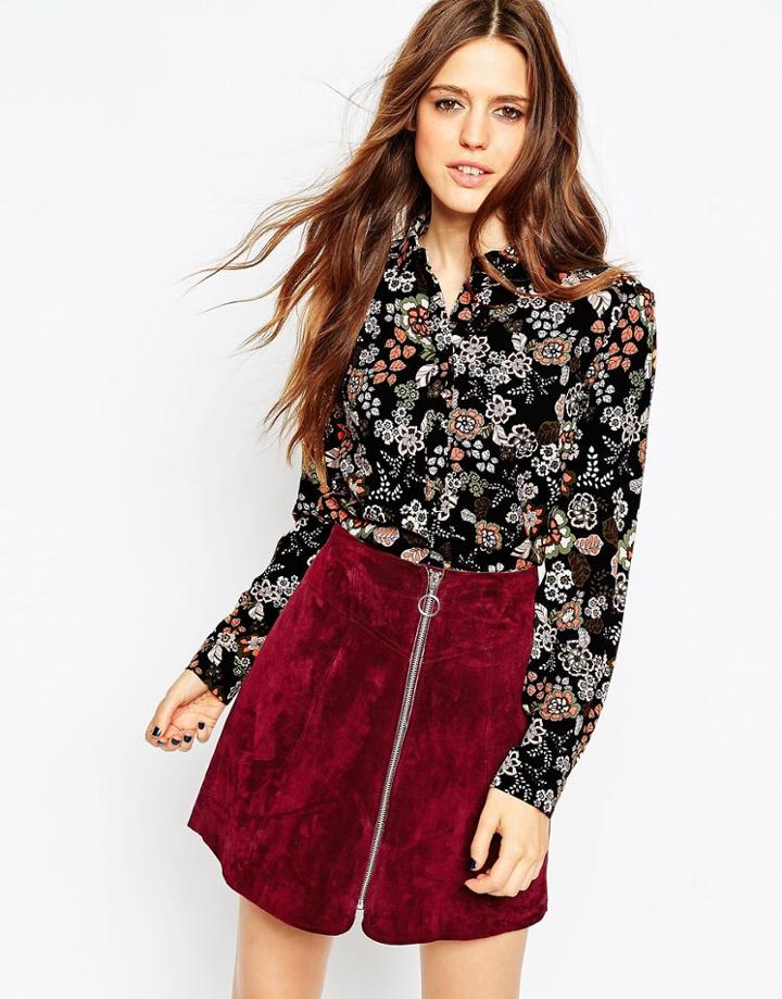 Asos Blouse In Winter Floral Print - Multi