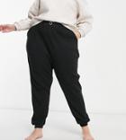 Asos Weekend Collective Curve Lounge Waffle Oversized Sweatpants In Black