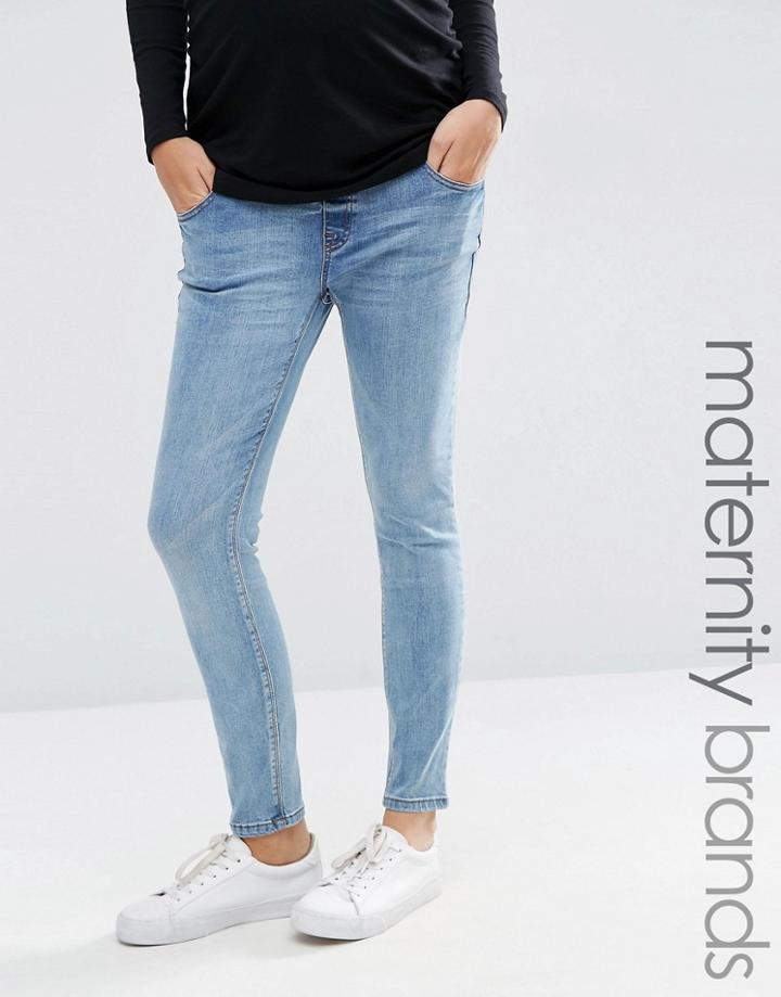 New Look Maternity Vintage Wash Slim Jeans - Blue