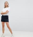 Asos Design Petite Chino Shorts In Navy-blue