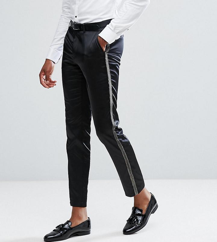 Asos Tall Skinny Suit Pants In Metallic Gold - Gold