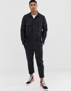 Bershka Jumpsuit In Black With Stripes - Black