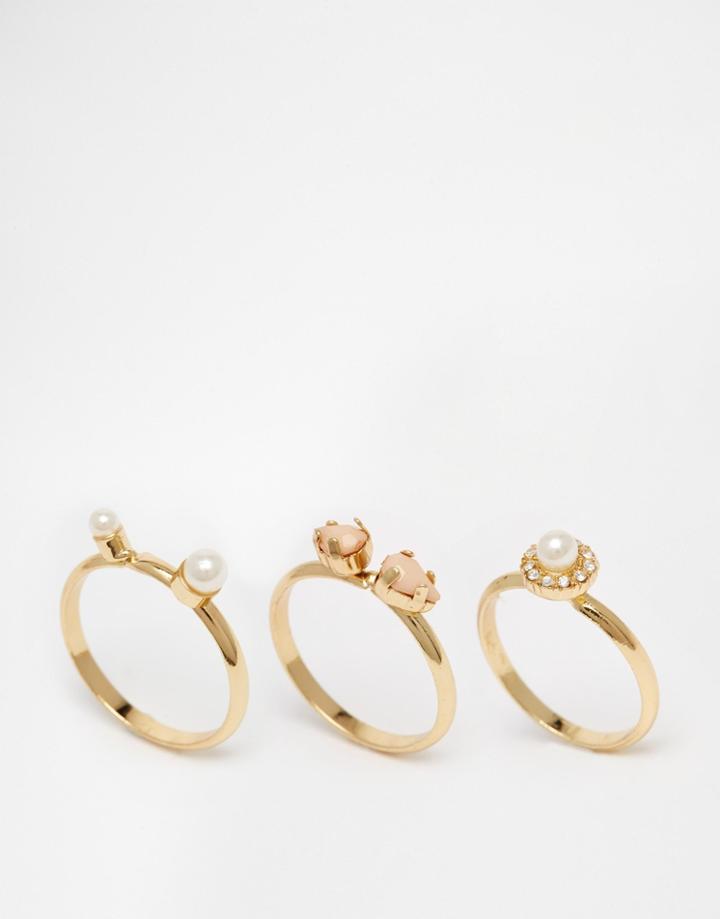 Neve & Eve Three Ring Set - Nude